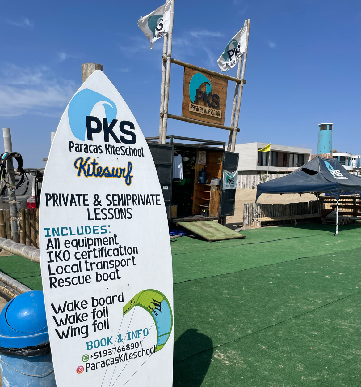PKS Paracas Kite school kitesurfing school in peru south
